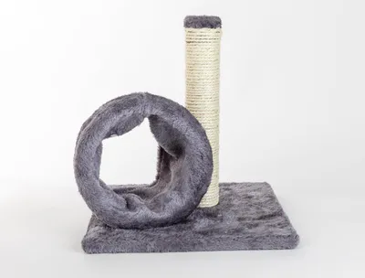 Immagine prodotto di Torre per gatti Kratzbaum, dimensioni 28x28x31 cm, colore grigio, realizzata in sisal e peluche