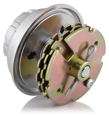 Immagine prodotto di Luchetto a disco con combinazione numerica, metallo cromato, sistema a 3 dischi
