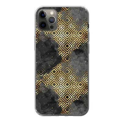 Produktbild von MuchoWow® Handyhülle Schutzhülle Hülle für iPhone 13 Pro Max Gold - Marmor - Muster Silikon Softcase Handy Hülle - Mobiltelefon