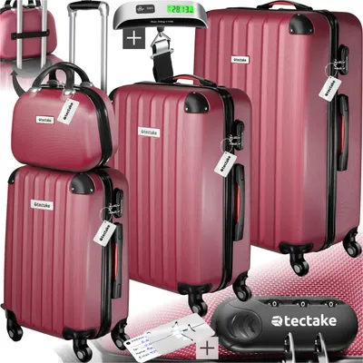 Produktbild von Hartschalenkoffer-Set Cleo 4-teilig, 3 Trolleys, 1 Beauty Case inkl. Kofferwaage und -anhänger