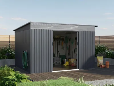 Produktbild von Metall Gerätehaus Modell Rheinfeld 10,20 m²