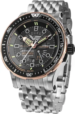 Vostok Europe PX84-511E769-B Herren-Armbanduhr Hybrid Batiscafos Stahl/Schwarz 1