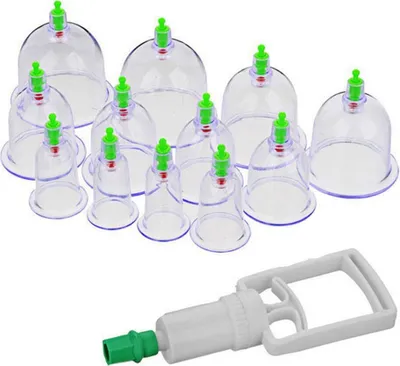 Produktbild von Chinesische Blasen Ohne Blasen Für Cellulite 12Er Pack Mit Pumpe