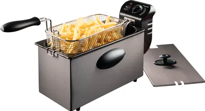 Produktbild von Bestron Öl-Fritteuse mit Kaltzonentechnologie, 3,5 Liter, mit Temperaturregler, spülmaschinengeeignet, 2000 Watt, Farbe: Anthrazit