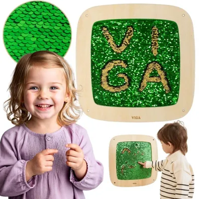 Productafbeelding van Viga wandactiviteitenpaneel met lovertjes