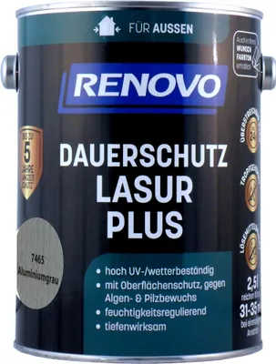 Produktbild von Renovo Dauerschutzlasur Metallic 2,5 L Farbwahl, Farbe:7465 silber-metallic