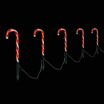 Image de Barres à sucre LED 6 barres avec piquet de terre hauteur 50/55 cm, 6/18 h A/A IP44
