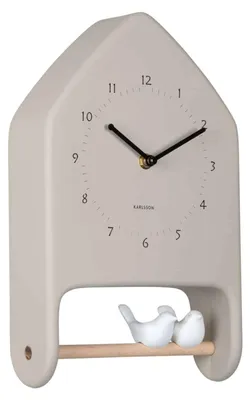 Produktbild von Karlsson - Wanduhr Love Birds - Warmes Grau - 7.1x20x32cm