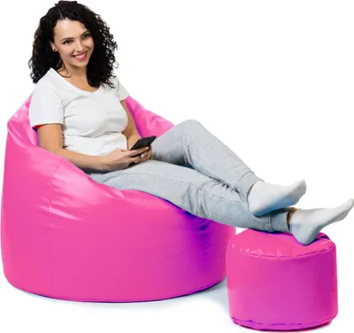 Produktbild von sunnypillow Premium XXL Sitzsack mit Hocker Riesensitzsack Outdoor & Indoor mit 320L Styropor Füllung Sessel für Kinder & Erwachsene Sitzkissen Sofa Beanbag viele Farben zur Auswahl Rosa