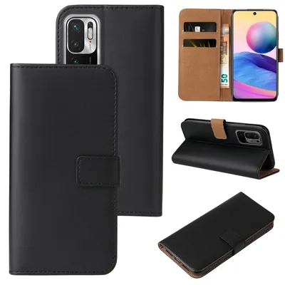 Produktbild von Handyhülle für Xiaomi Redmi Note 10 5G Klapphülle Bookcase Flip Cover Hülle Handy Tasche Etui Farbe: Schwarz