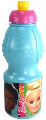 Obrázok produktu pre Ergonomická športová fľaša s objemom 400 ml pre deti, vyrobená z plastu, s motívom Barbie