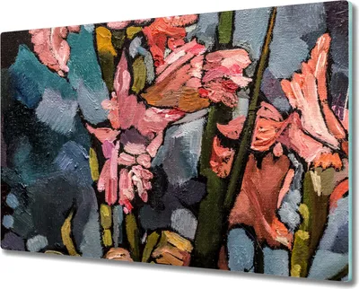 Produktbild von Coloray Kochplattenabdeckung Herdabdeckplatte 80x52 cm Hackbrett Schneidebrett Küchenbrett - Blumen