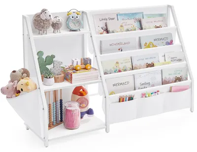 Produktbild von SONGMICS Bücherregal Kinder, Montessori Regal mit Stofftaschen