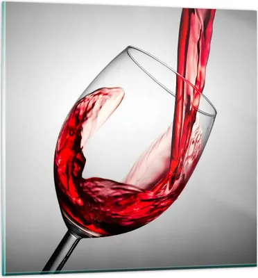 Produktbild von Bilder auf glas - Trinken glas wein - 70x70cm - Glasbilder - Wandbilder - Kunstdruck - zum Aufhängen bereit - Wanddekoration aus Glas - Glas Bilder - Wandbild auf Glas - Einteilig - GAC70x70-2258