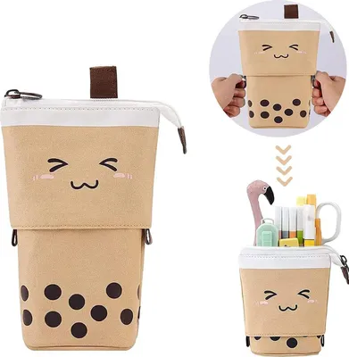 Produktbild von OKWISH Federmäppchen Reißverschluss,Teleskopisch Mäppchen,2-in-1 Standmäppchen,Federtasche Mädchen,Schüttelpenal Teenager für Mädchen Geschenke Khaki