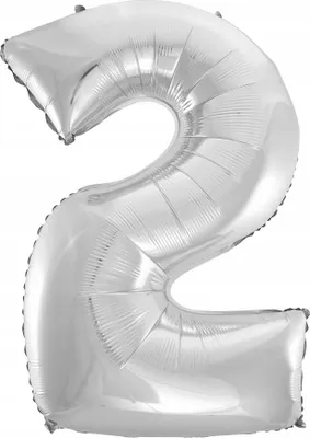 Image de Ballon en aluminium GODAN « Chiffre 2 » 92 cm, argent (2)