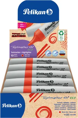 Immagine prodotto di Pelikan Textmarker 490 eco evidenziatore 10 pz Punta smussata Rosso