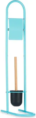 Immagine prodotto di BERILO |Porta scopino - Portarotolo - 16 x 28 x 81 cm - Blu - Portarotolo - con scopino
