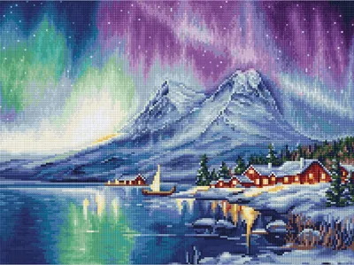 Image de Luca-S a compté le kit Tappiserie "Northern Lights", 20x15cm