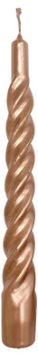 Produktbild von 3 Stück Gedrehte Metallkerzen, Ø 2,2 cm, H 21 cm, Roségold