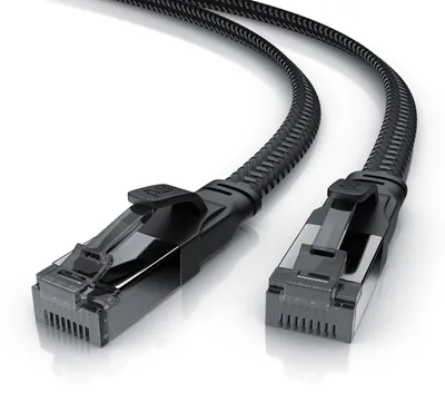 Image de Primewire CAT 8.1 Câble réseau plat 40 Gbits, gaine en coton, câble LAN Patchkabel, Gigabit RJ45 Ethernet Cable, câble plat, câble de pose - 2m