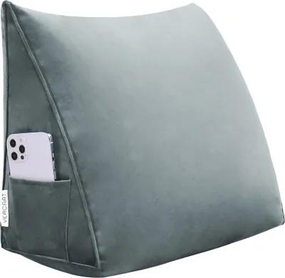 Zdjęcie produktu dla Duża ergonomiczna poduszka na zagłówek aksamitna poduszka klinowa, poduszka do czytania, poduszka klinowa, poduszka na plecy, poduszka wypoczynkowa, poduszka dekoracyjna