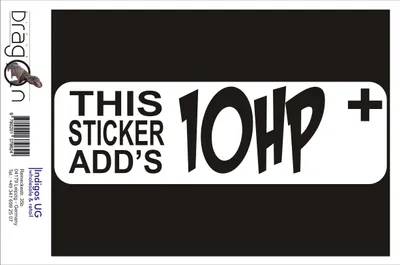 Produktbild von Aufkleber / Autoaufkleber - JDM / Die cut / Auto / OEM - 10 hp + - 210X100mm weiß - Heckscheibe / Heckscheibenaufkleber