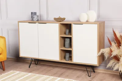 Produktbild von Skye Decor, Clara Console - Oak, White, Wohnzimmerschränke, Eiche, 142 x 83 x 35,6 cm