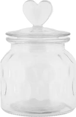 Produktbild von Clayre & Eef Vorratsglasdeckel Ø 11x16 cm Transparant Glas Herz