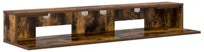 Image de vidaXL Bureau d'ordinateur, bois composite, chêne fumé, 110 x 36 x 19,5 cm