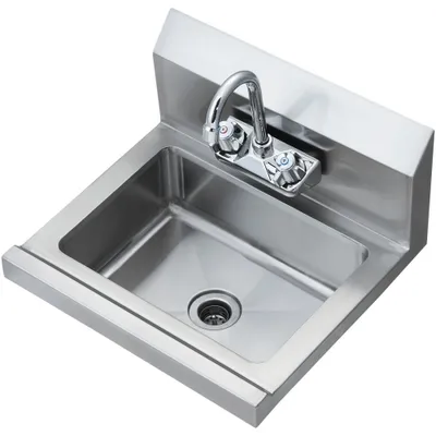 Immagine prodotto di Lavamano commerciale - Rubinetto in acciaio inox - Piccolo, a parete - Ideale per ristorante, cucina, bar, garage, casa