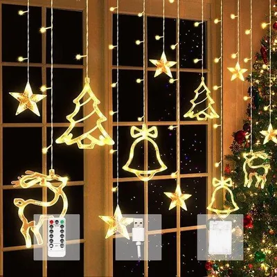 Immagine prodotto di Ghirlanda luminosa natalizia da 35 m con timer USB e 8 modalità, per decorazioni interne ed esterne
