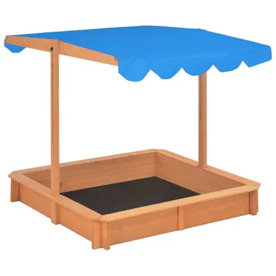 Produktbild von vidaXL Sandkasten mit Verstellbarem Dach Tannenholz 115x115x115 cm