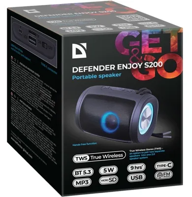 Produktbild von defender Garsiakalbis Bluetooth Enjoy S200 TWS 2.0 Juodas