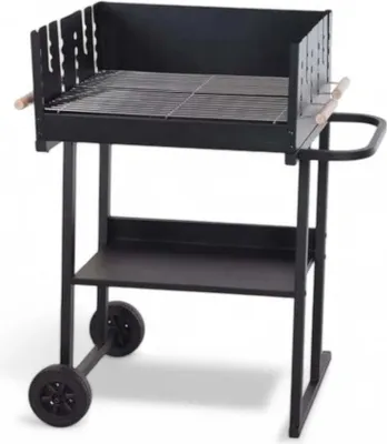 Immagine prodotto di Barbecue a carbonella in acciaio con paravento nero 88x47x93H cm