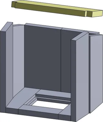 Produktbild von Heizgasumlenkplatte 452x190x30mm (Vermiculite) passend für Hark **