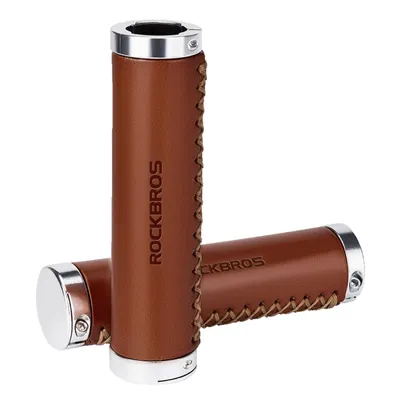 Produktbild von ROCKBROS Ergonomische Fahrradgriffe mit Lock-On Design für MTB, Rennrad, Trekking- und Citybike, Retro Lenkergriffe aus Leder