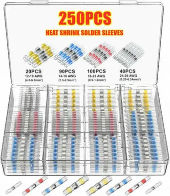 Produktbild von 250x Lötverbinder Schrumpfschlauch Stoßverbinder Kabelverbinder Sortiment Set