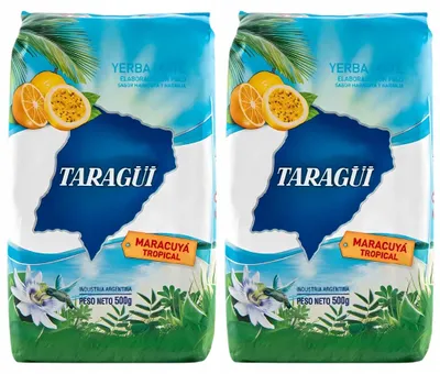 Zdjęcie produktu dla Zestaw Yerba Mate Taragui Marakuja tropical (maracuya) 2x500g 1kg