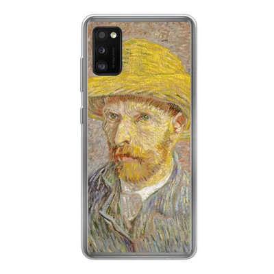 Produktbild von MuchoWow® Handyhülle Schutzhülle Hülle für Samsung Galaxy A41 Selbstbildnis mit Strohhut - Vincent van Gogh Silikon Softcase Handy Hülle - Mobiltelefon
