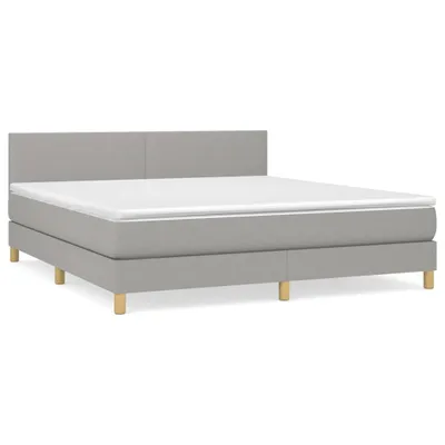 Produktbild von Boxspringbett mit Matratze Hellgrau 160x200 cm Stoff