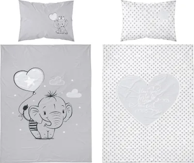 Produktbild von Babybettwäscheset 100x135 Elefant BAUMWOLLE