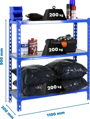 Produktbild von MADERCLICK SUPERPLUS 3/300 900 BLAU/MADEIRA Metallregal