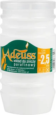 Zdjęcie produktu dla Adeuss Wkład Do Zniczy Parafinowy 2,5 Dnia - 11Cm, 5,5Cm (30Szt)