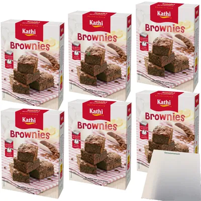 Produktbild von Kathi Backmischung für Brownies inkl. Backform 6er Pack (6x460g Packung) + usy Block