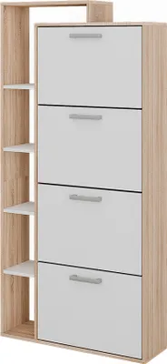 Produktbild von Schuhkipper Vicco Orlando Weiß/Sonoma 80 x 166.1 cm mit 4 Fächern, Model 53242