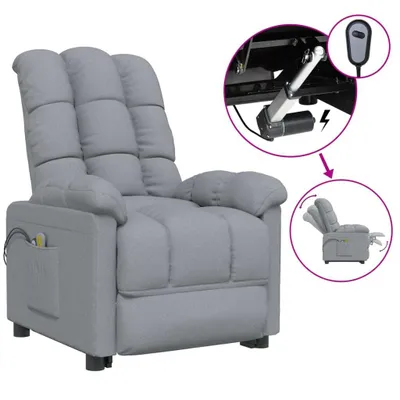 Image de Fauteuil électrique de massage Gris clair Tissu