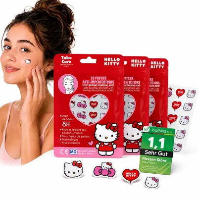 Obrázok produktu pre Náplaste na pupienky s motívom Hello Kitty – 60 kusov