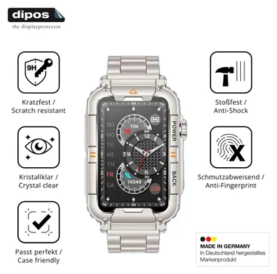 Produktbild von 2x Schutzfolie für Doomixs KR88 - Anti-Shock 9H Folie dipos Glass Kunststoffglas