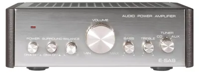 Productafbeelding van Renkforce E-SA9 Stereo-versterker, 2 x 12 W, zilver (metallic), donkerbruin, merk Renkforce